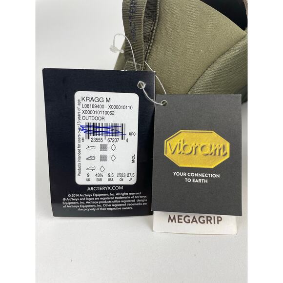 Arc’teryx Kragg M Shoes Men’s 9.5 Vibram Megagrip Slip On Forest Green